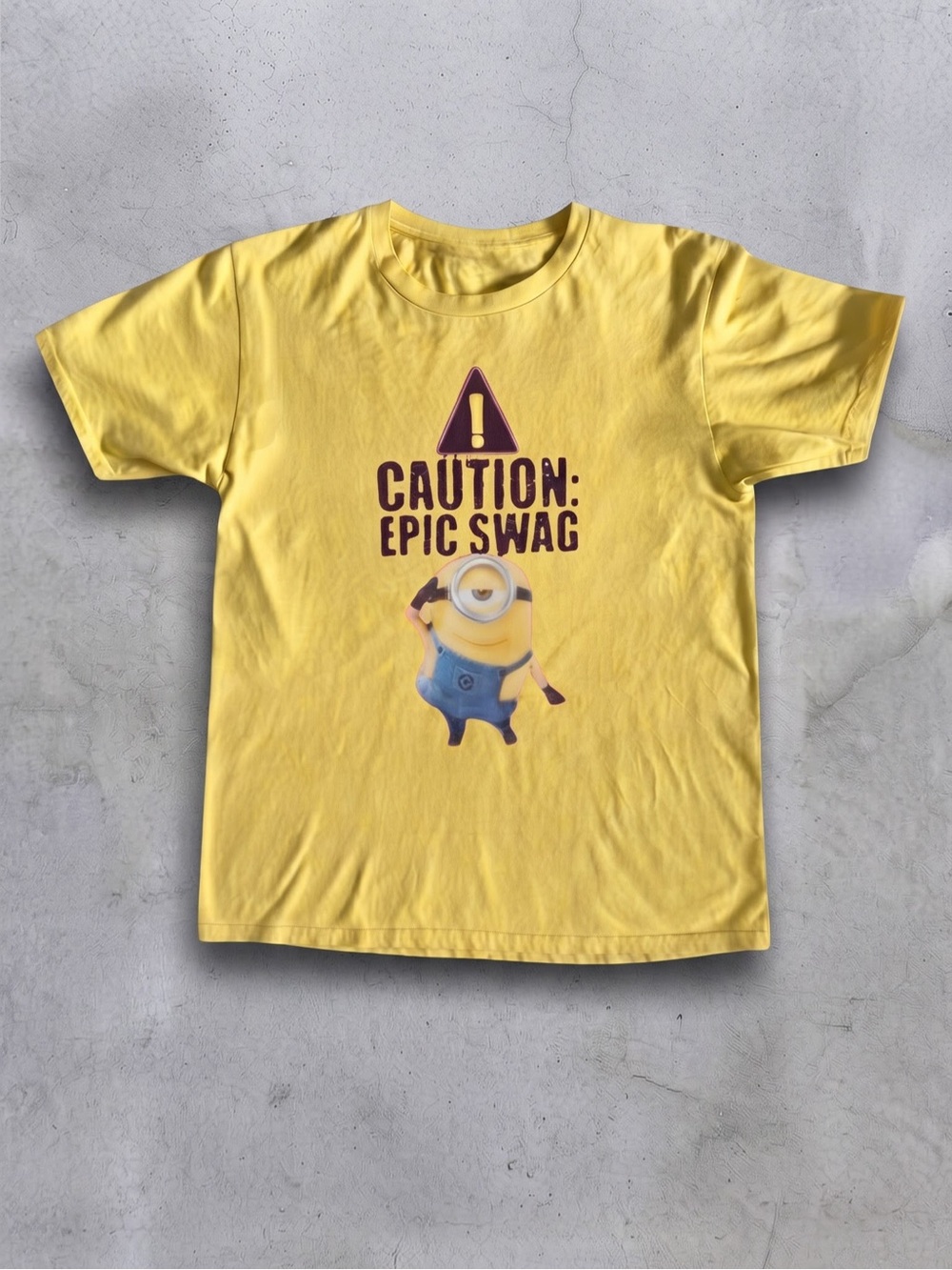 Caution Epic Swag Funny Graphic Tee - Gildan Yellow T-Shirt